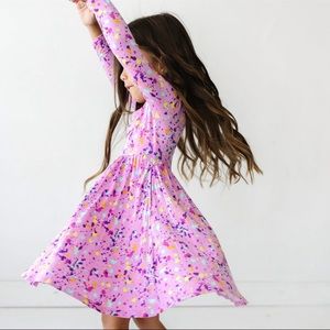Little Sleepies Pink Paint Party Long Sleeve Twirl Dress 2T NWT NIB